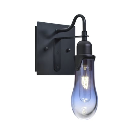 Besa Lighting Wish Wall, Blue/Clear, Black, 1x60W Incandescent 1WG-WISHBL-BK